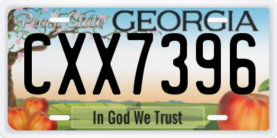 GA license plate CXX7396
