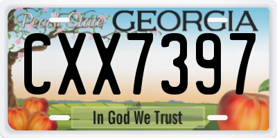 GA license plate CXX7397