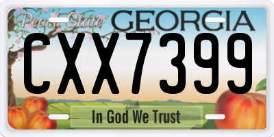 GA license plate CXX7399