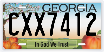 GA license plate CXX7412