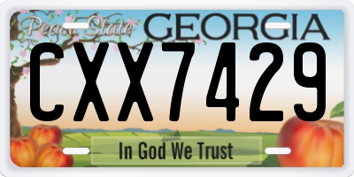 GA license plate CXX7429