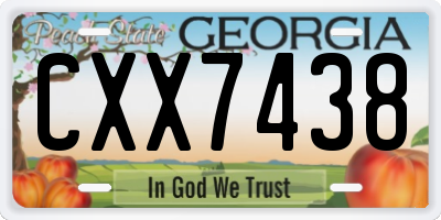 GA license plate CXX7438