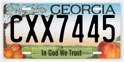 GA license plate CXX7445