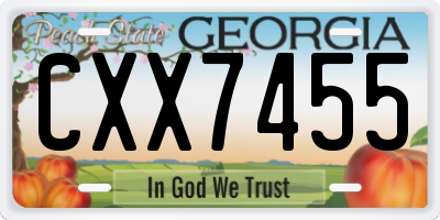 GA license plate CXX7455