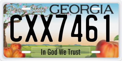 GA license plate CXX7461
