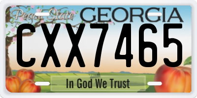 GA license plate CXX7465