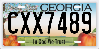 GA license plate CXX7489