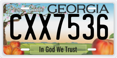 GA license plate CXX7536