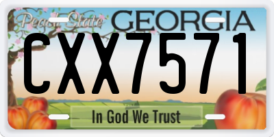 GA license plate CXX7571