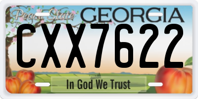 GA license plate CXX7622