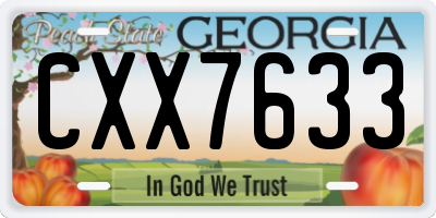 GA license plate CXX7633