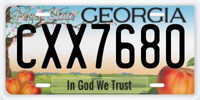 GA license plate CXX7680