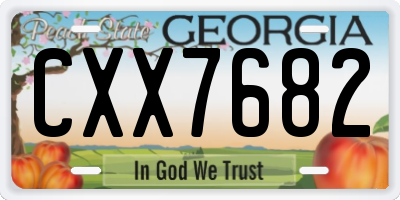 GA license plate CXX7682
