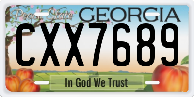 GA license plate CXX7689