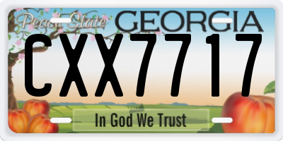 GA license plate CXX7717
