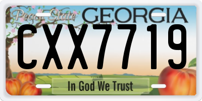GA license plate CXX7719