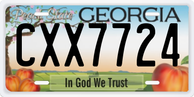 GA license plate CXX7724