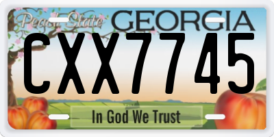 GA license plate CXX7745