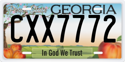 GA license plate CXX7772