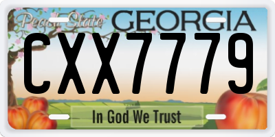 GA license plate CXX7779