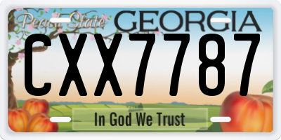 GA license plate CXX7787
