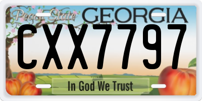 GA license plate CXX7797