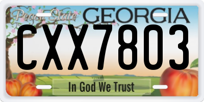 GA license plate CXX7803