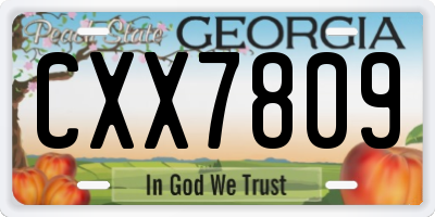 GA license plate CXX7809