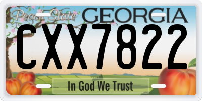 GA license plate CXX7822