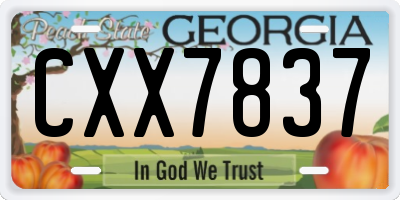 GA license plate CXX7837