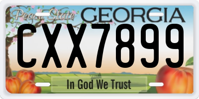 GA license plate CXX7899