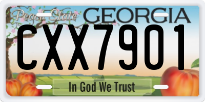 GA license plate CXX7901