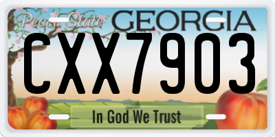 GA license plate CXX7903