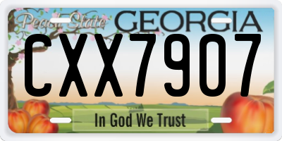 GA license plate CXX7907