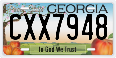 GA license plate CXX7948