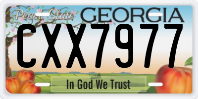 GA license plate CXX7977