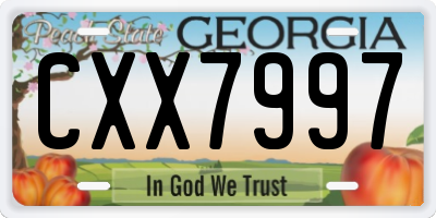GA license plate CXX7997