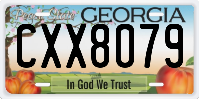 GA license plate CXX8079