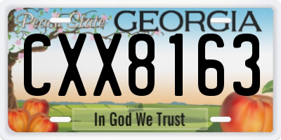GA license plate CXX8163