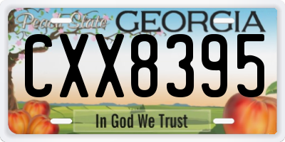 GA license plate CXX8395