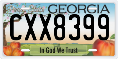 GA license plate CXX8399