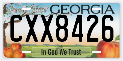 GA license plate CXX8426