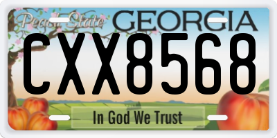 GA license plate CXX8568
