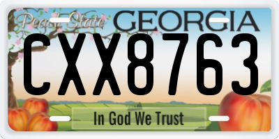 GA license plate CXX8763