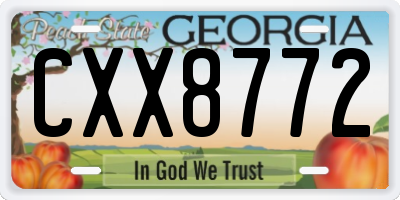 GA license plate CXX8772