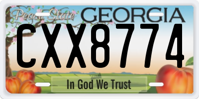 GA license plate CXX8774