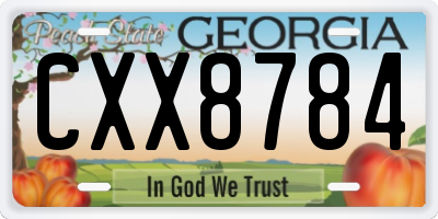 GA license plate CXX8784