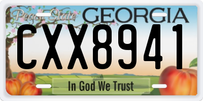 GA license plate CXX8941