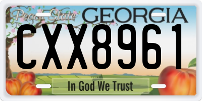 GA license plate CXX8961
