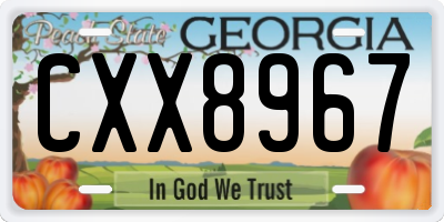 GA license plate CXX8967
